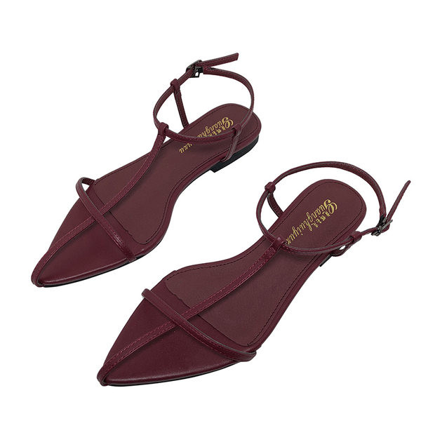 Naiste terava otsaga kunstnahast sandaalid metallpandlaga