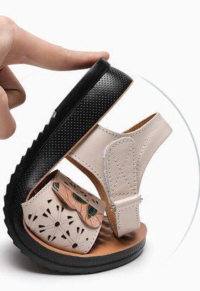 Perforeeritud ökonahast naiste sandaalid