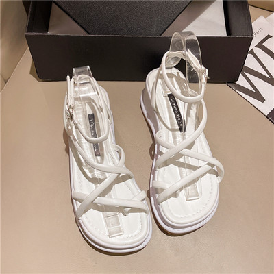 Ženske sandale s visokom platformom 5 cm i metalnom kopčom