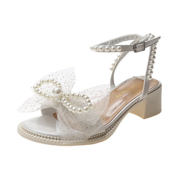 Moodsad naiste sandaalid paela ja pärlitega