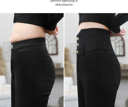 Naiste kõrge vöökoha ja nööpidega retuusid