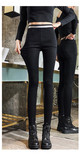 Ежедневен дамски клин с висока талия и джобове в черен цвят