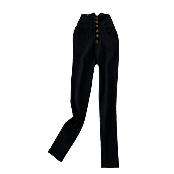 Moodsad kõrge vöökoha ja nööpidega naiste retuusid