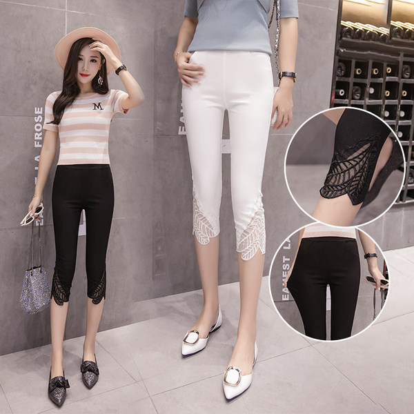 Ženske tajice s čipkom - 7/8 dužine