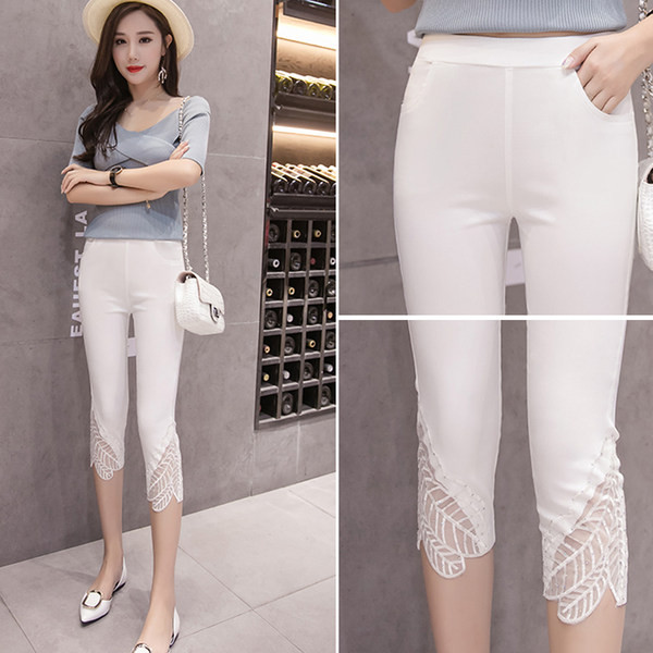 Ženske tajice s čipkom - 7/8 dužine