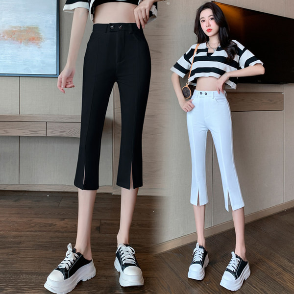 Naiste moodsad retuusid 7/8 pikkuse ja lõhikuga säärtel