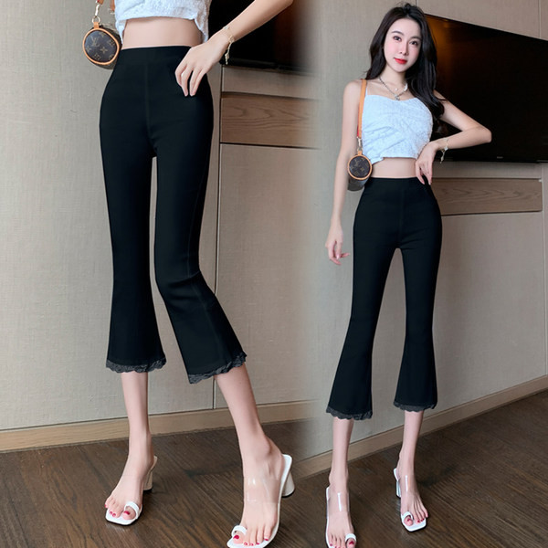 Naiste 7/8 pikkuse ja pitsiga retuusid