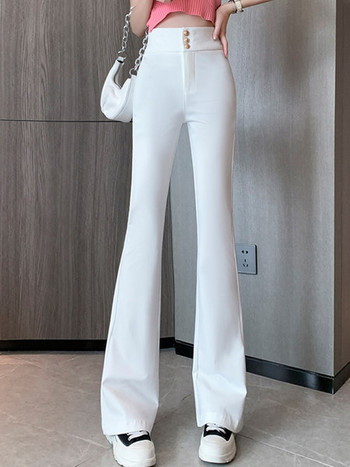 Модерен дамски клин с висока талия -бял и черен цвят