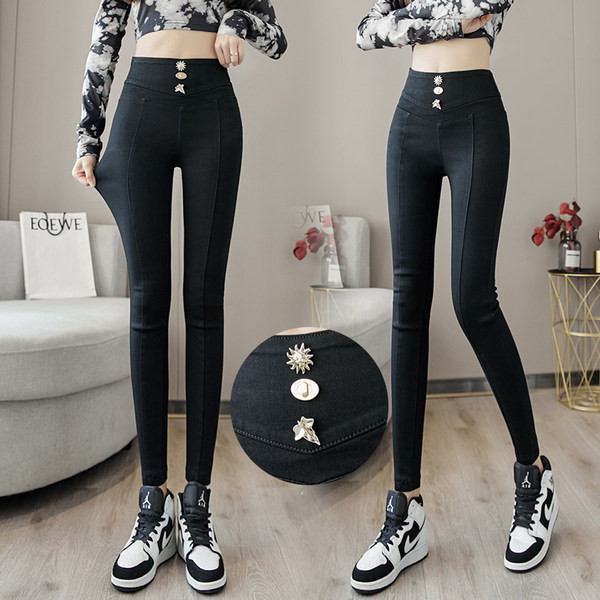 Uue mudeli naiste nööpidega retuusid