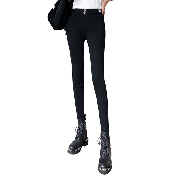 Naiste kõrge vöökoha ja nööpidega retuusid