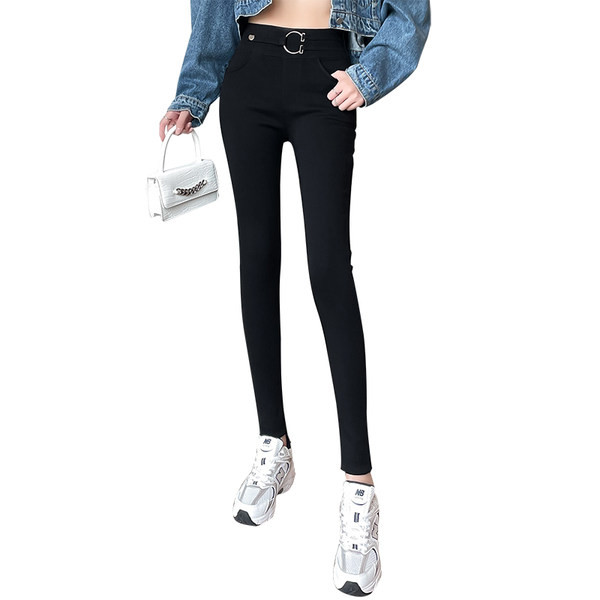 Dnevne ženske elastične tajice s visokim strukom