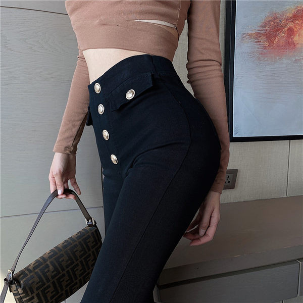 Igapäevased kõrge vöökohaga naiste retuusid – musta värvi