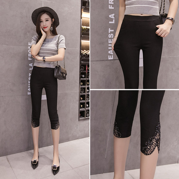 Naiste suvised retuusid 7/8 pikkuse ja pitsiga