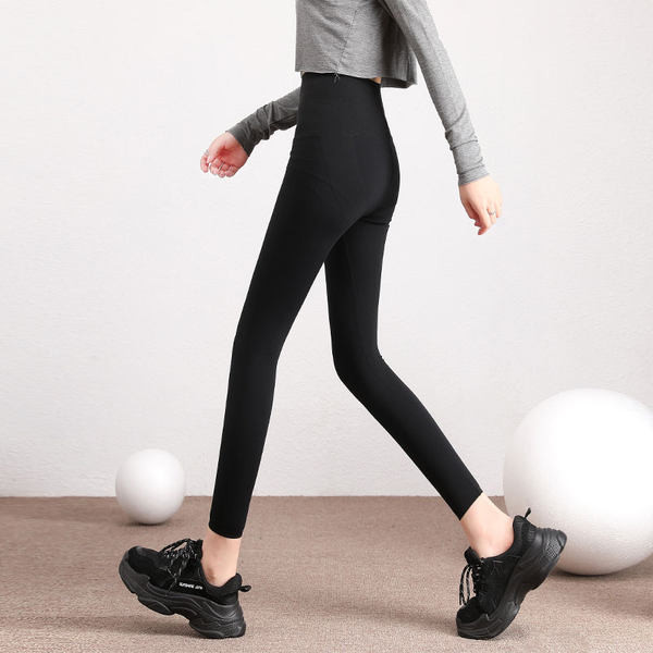 Uue mudeli naiste ühevärvilised kõrge vöökohaga retuusid