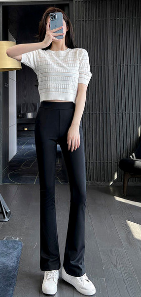 Uus kõrge vöökohaga naiste retuuside mudel - must värv