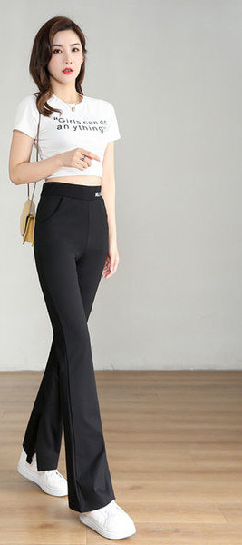 Uus, musta värvi lõhikutega naiste lõikekiilu mudel