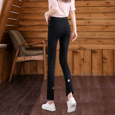 Εφαρμοσμένο γυναικείο κολάν  ψηλόμεσο - μαύρο χρώμα