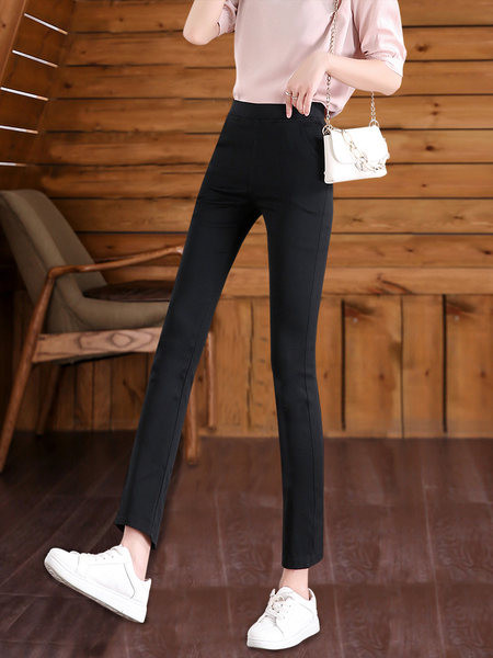 Εφαρμοσμένο γυναικείο κολάν  ψηλόμεσο - μαύρο χρώμα