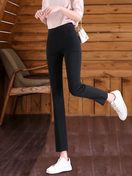 Εφαρμοσμένο γυναικείο κολάν  ψηλόμεσο - μαύρο χρώμα