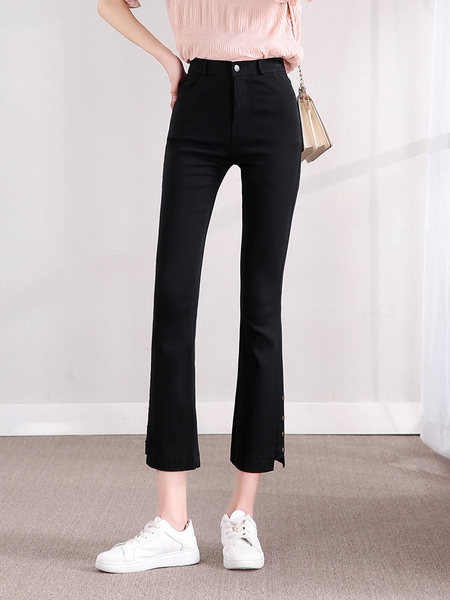 Naiste mustad Charlestoni nööpidega retuusid