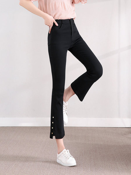 Naiste mustad Charlestoni nööpidega retuusid