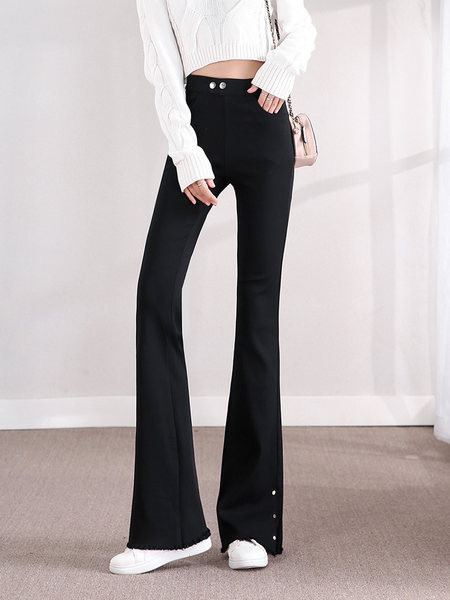 Uus mudel lõhikutega naiste lõikekiilu - musta värvi