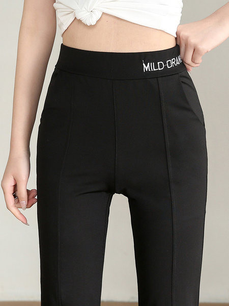 Naiste kõrge vöökohaga retuusid, millel on kiri - Charlestoni tüüpi