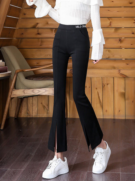 Νέο μοντέλο γυναικείο κολάν  με σκισίματα - μαύρο χρώμα