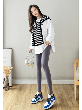 The leggings women wear autumn and winter new Korean version of the high waist hundreds of thin cotton nine points tight, small feet, autumn pants tide