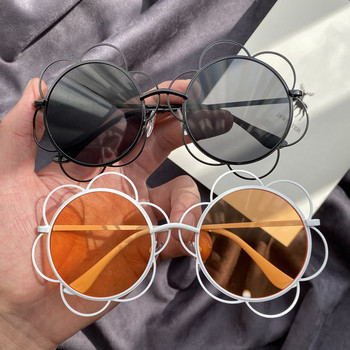 Дамски стилни очила в кръгла форма с тънка рамка 