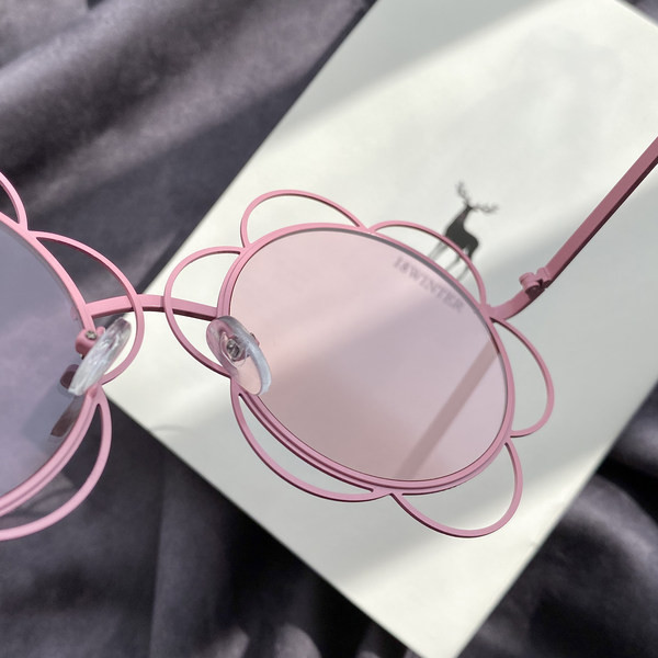 Moteriški stilingi apvalūs akiniai plonu rėmeliu