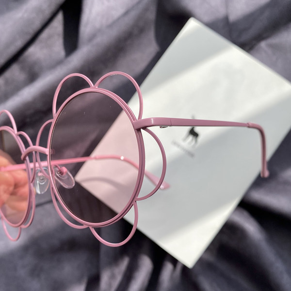 Moteriški stilingi apvalūs akiniai plonu rėmeliu