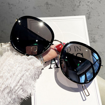 Нов модел дамски очила с кръгла форма и огледален ефект