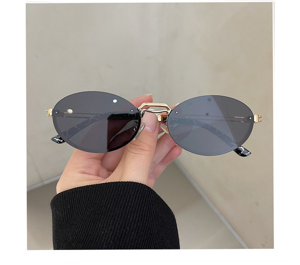 Γυναικεία μοντέρνα οβάλ γυαλιά με λεπτό μεταλλικό σκελετό