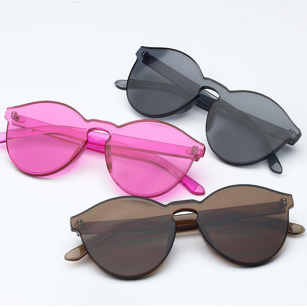 Γυναικεία χρωματιστά γυαλιά ηλίου με λεπτό πλαστικό σκελετό