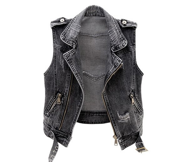 Juodos ir baltos spalvos moteriška liemenė su užtrauktuku