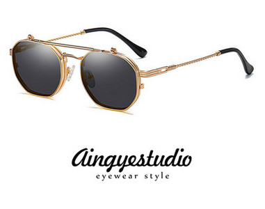 Ανδρικά γυαλιά ηλίου δύο στρώσεων με λεπτό μεταλλικό σκελετό