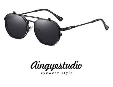 Ανδρικά γυαλιά ηλίου δύο στρώσεων με λεπτό μεταλλικό σκελετό