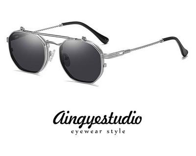 Ανδρικά γυαλιά ηλίου δύο στρώσεων με λεπτό μεταλλικό σκελετό