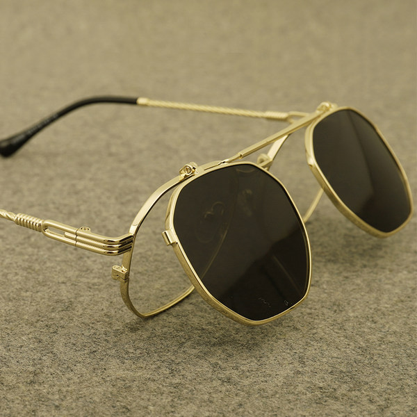 Ανδρικά γυαλιά ηλίου δύο στρώσεων με λεπτό μεταλλικό σκελετό