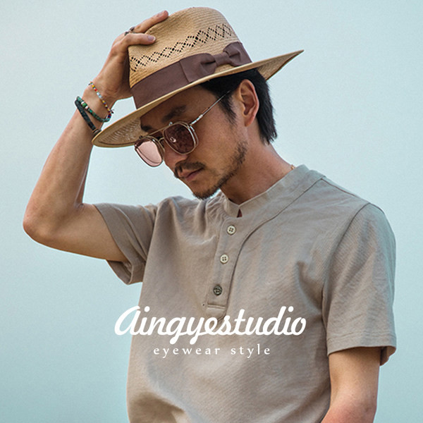 Ανδρικά γυαλιά ηλίου δύο στρώσεων με λεπτό μεταλλικό σκελετό