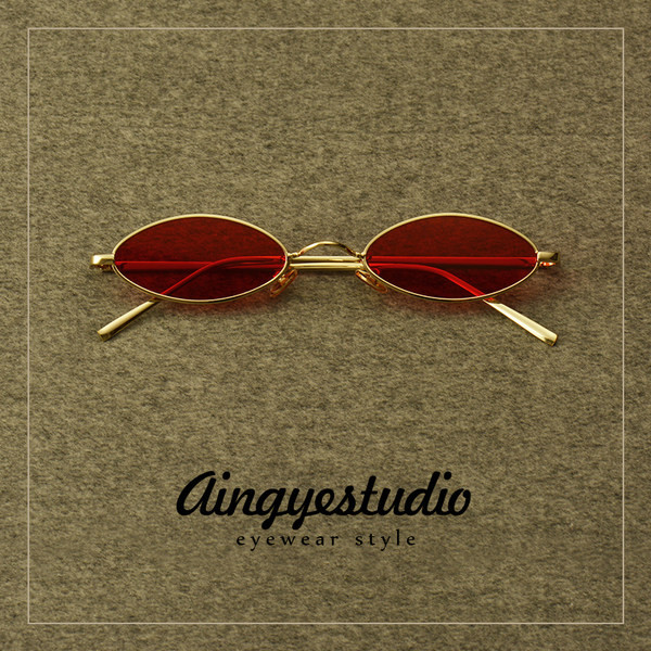 Uue mudeli unisex ovaalsed õhukese metallraamiga päikeseprillid