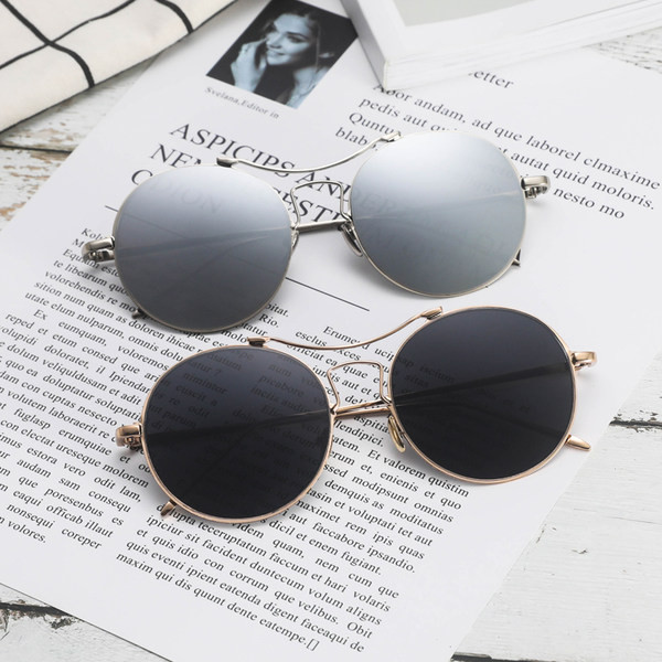 Μοντέρνα unisex γυαλιά ηλίου σε στρογγυλό σχήμα με λεπτό σκελετό