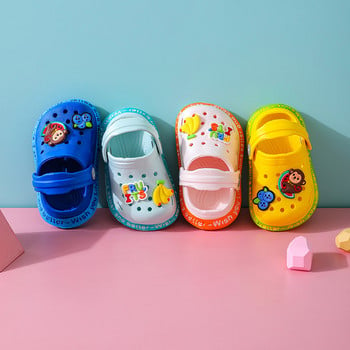 Λαστιχένιες παιδικές παντόφλες με απλικέ - πολλά χρώματα