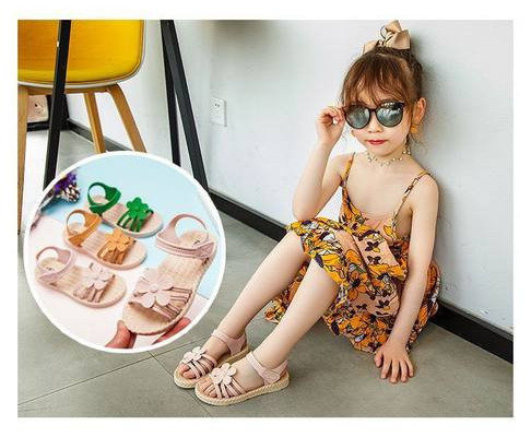 Ежедневни детски сандали с 3D елемент за момичета