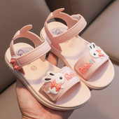 Детски сандали с апликация в розов и лилав цвят