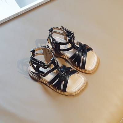 Детски сандали с равна подметка - три цвята