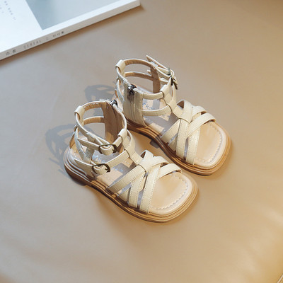 Детски сандали с равна подметка - три цвята