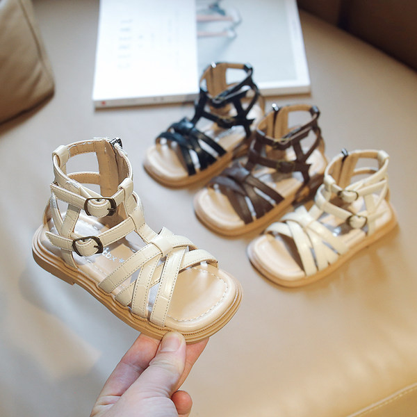 Детски сандали с равна подметка - три цвята