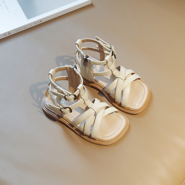 Детски сандали с равна подметка - три цвята